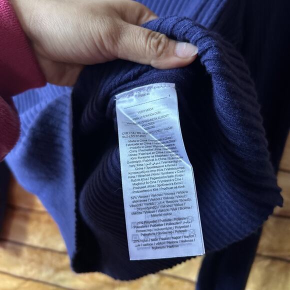 Vero moda High Neck Cutout Pull Over Long Sleeve In Royal Blue Size XXL - Picture 3 of 4